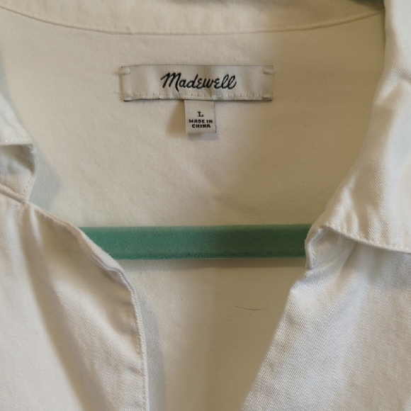 Madewell White Blouse Classic Minimalist Top - Picture 3 of 5